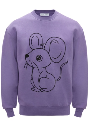 JW Anderson mouse-print cotton sweatshirt - Purple