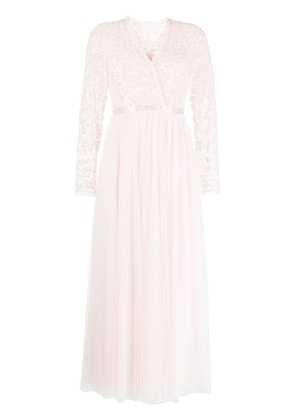 Needle & Thread sequinned tulle maxi dress - Pink