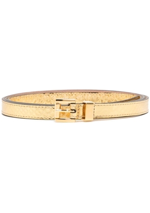 Michael Kors Collection snakeskin-effect leather belt - Gold