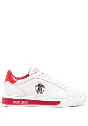 Roberto Cavalli logo-plaque leather sneakers - White