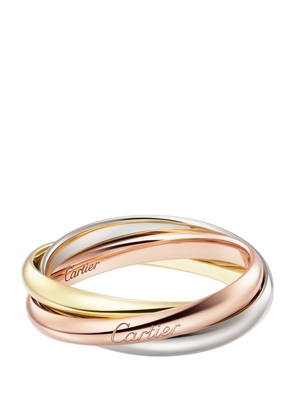 Cartier Small White, Yellow And Rose Gold Trinity Ring