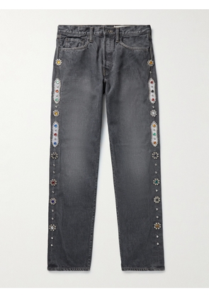 KAPITAL - Straight-Leg Embellished Jeans - Men - Gray - UK/US 30