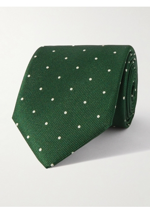 Dunhill - 8cm Polka-Dot Mulberry Silk-Twill Tie - Men - Green
