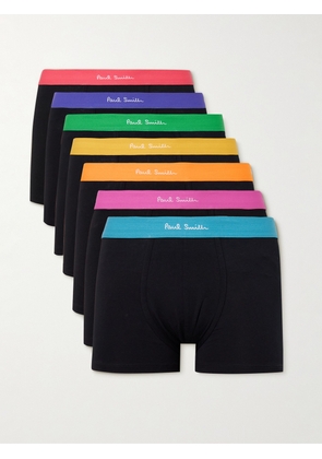 Paul Smith - Seven-Pack Stretch Organic Cotton-Jersey Boxer Briefs - Men - Black - S