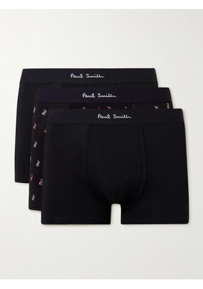 Paul Smith - Three-Pack Stretch Organic Cotton-Jersey Boxer Briefs - Men - Black - S