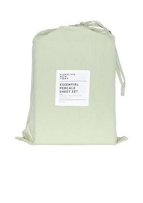 HAWKINS NEW YORK Essential Percale Bedding King Sheet Set in Sage.
