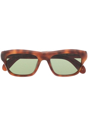 Lesca tortoiseshell-effect square-frame sunglasses - Brown