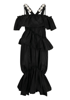 Simone Rocha pearl-embellished tiered dress - Black