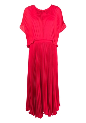 STYLAND pleated draped-sleeve maxi dress - Red