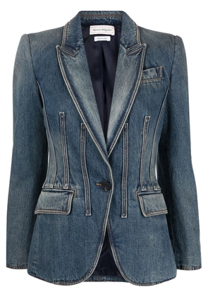 Alexander McQueen tailored denim jacket - Blue