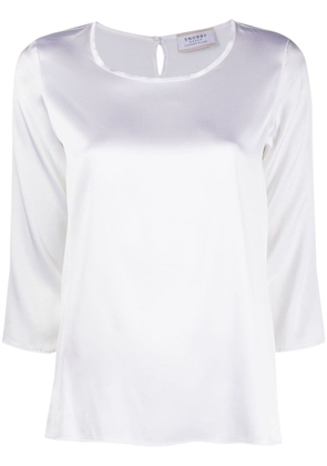 Wild Cashmere three-quarter length-sleeves silk top - White