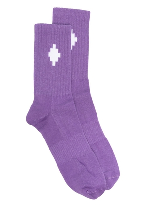 Marcelo Burlon County of Milan Cross Sideway short socks - Purple