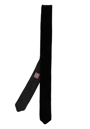 Giorgio Armani logo-appliqué jacquard tie - Black