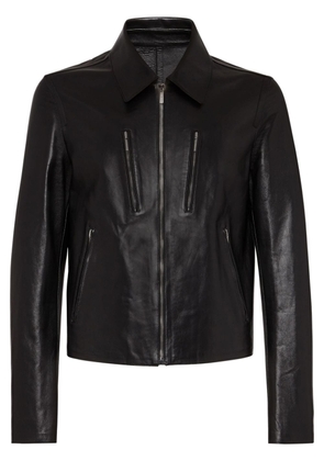 Ferragamo zip-up leather jacket - Black