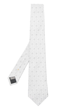 Canali all-over floral-print tie - Grey