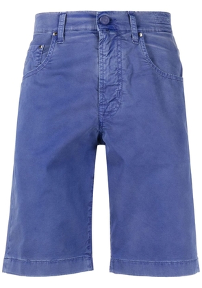 Jacob Cohën handkerchief-detailed denim shorts - Blue