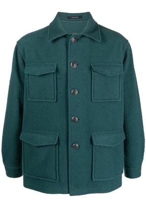 Tagliatore flap-pockets buttoned jacket - Blue