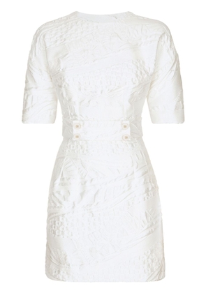 Dolce & Gabbana jacquard short-sleeve minidress - White