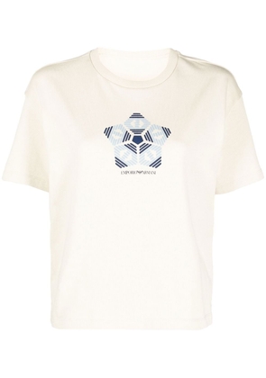 Emporio Armani logo-print cotton T-shirt - Neutrals