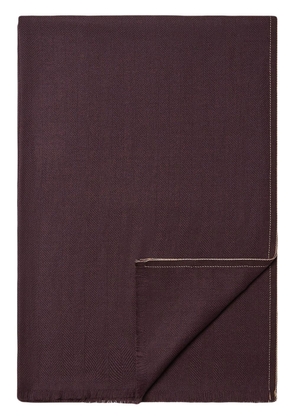 Zegna frayed-trim wool scarf - Brown