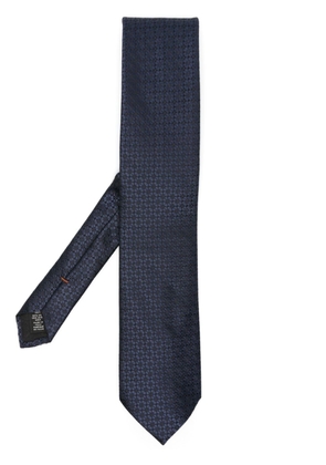 Zegna patterned-jacquard silk tie - Blue