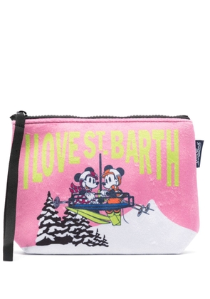MC2 Saint Barth Aline W-Mickey Minnie Ski-print pouch bag - Pink