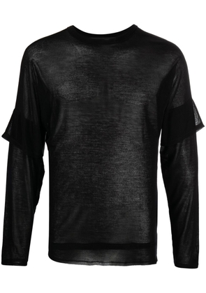 Atu Body Couture x Tessitura semi-sheer layered T-shirt - Black