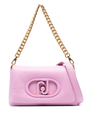 LIU JO logo-lettering faux-leather shoulder bag - Pink