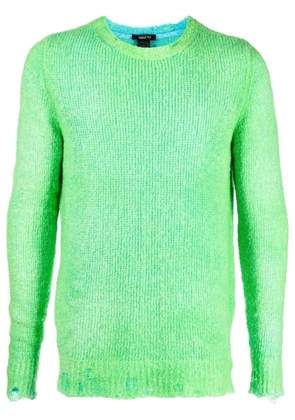 Avant Toi distressed crew neck sweater - Green