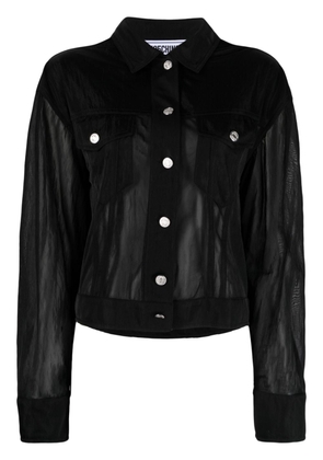 MOSCHINO JEANS sheer buttoned-up shirt - Black