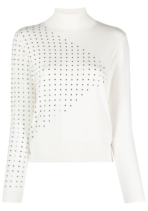 LIU JO crystal-embellished open-back jumper - White