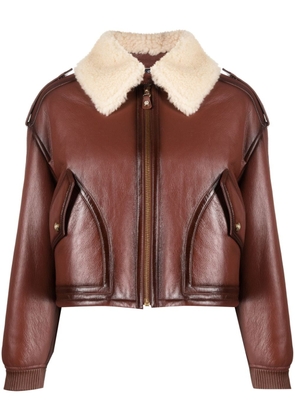 Tommy Hilfiger spread-collar shearling jacket - Brown