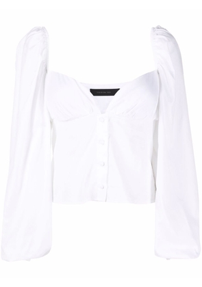 Federica Tosi sweetheart-neck puff-sleeve blouse - White