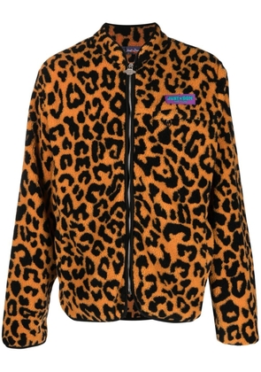 Just Don leopard-print fleece jacket - Orange