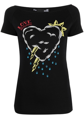Love Moschino graphic-print slim-fit T-shirt - Black