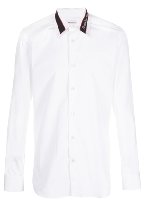 Alexander McQueen logo-collar long-sleeve shirt - White