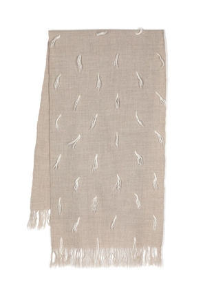 Lauren Manoogian appliqué-detail alpaca-blend scarf - Neutrals