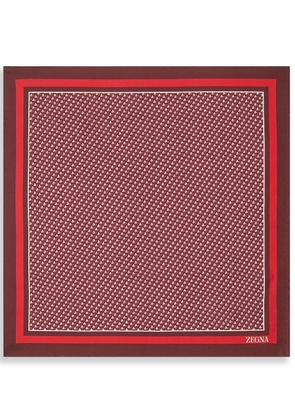Zegna printed silk pocket square - Red