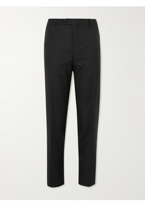 Mr P. - Slim-Fit Tapered Wool Tuxedo Trousers - Men - Black - 28