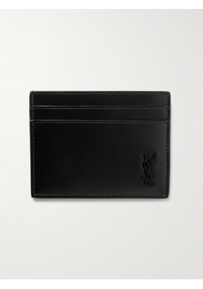 SAINT LAURENT - Cassandre Logo-Appliquéd Leather Cardholder - Men - Black