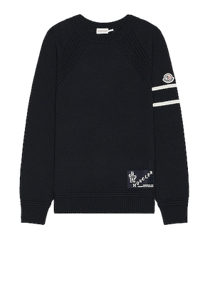 Moncler Wool Blend Crewneck in Navy - Navy. Size M (also in L, XL/1X).