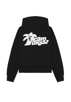 Palm Angels Hunter Hoodie in Black - Black. Size S (also in M, XL/1X).