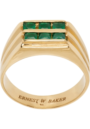 Ernest W. Baker Gold & Green Stone Ring