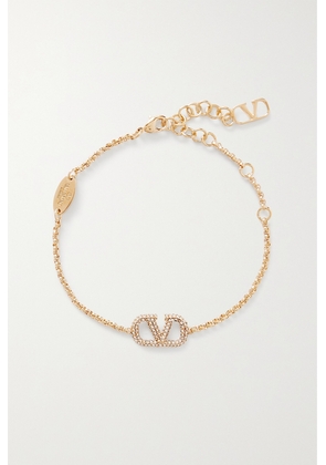 Valentino Garavani - Vlogo Gold-tone Swarovski Crystal Bracelet - One size