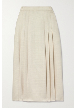 Gabriela Hearst - Lerna Pleated Wool And Silk-blend Midi Skirt - Ivory - IT36,IT40,IT42,IT44,IT46