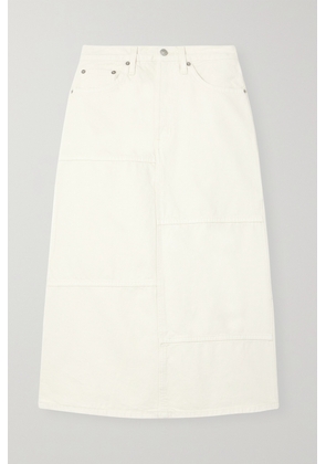 RE/DONE - Paneled Denim Midi Skirt - White - 24,25,26,27,28,29,30