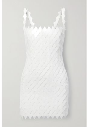 The Attico - Rue Open-back Embellished Jersey Mini Dress - Off-white - IT36,IT38,IT40,IT42,IT44