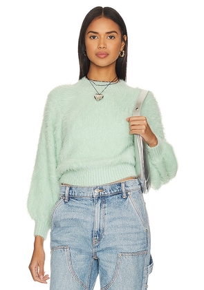 MINKPINK Luma Fluffy Sweater in Mint. Size L, M, XL.
