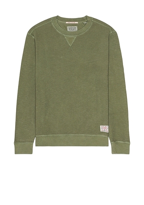 Scotch & Soda Garment Dyed Sweater in Army. Size L, M, XL/1X.