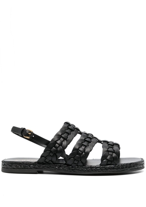 Tod's woven leather flat sandals - Black